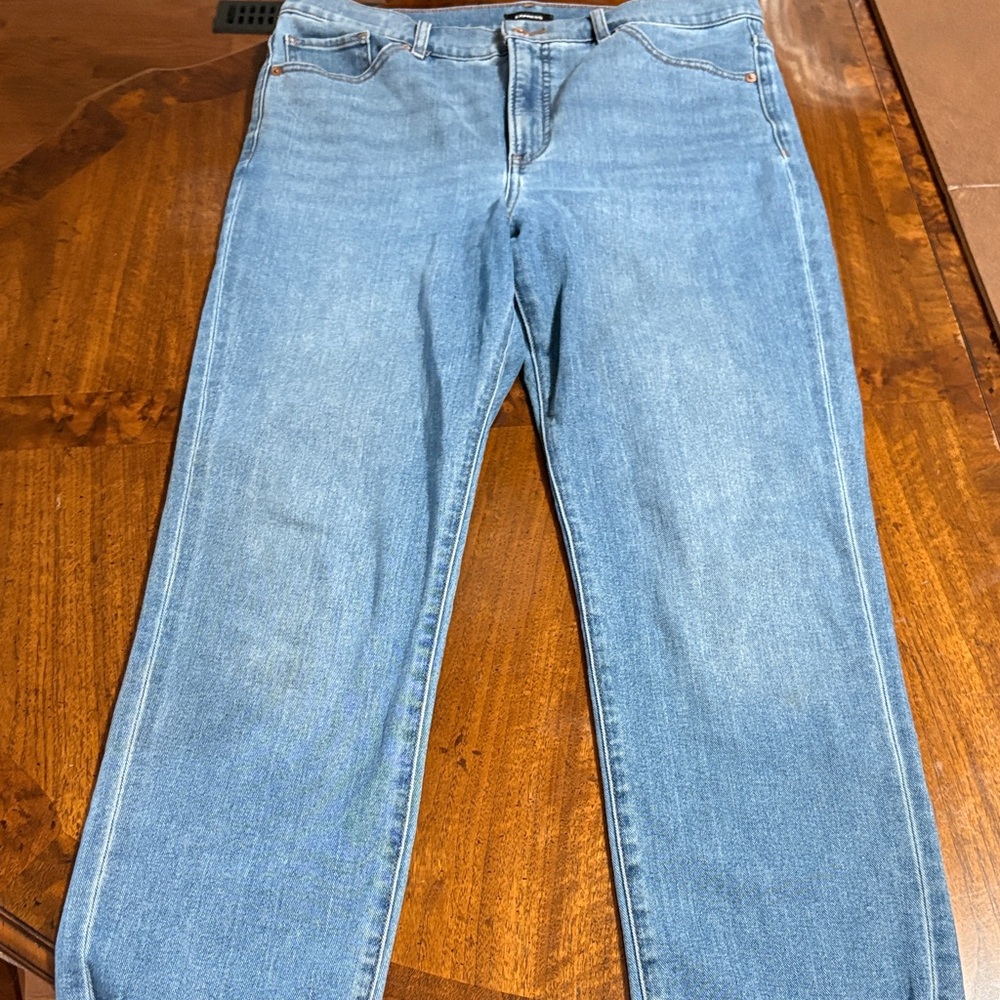 Express Light Blue Straight Jeans